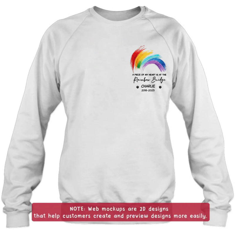 Personalized Rainbow Bridge Pet Memorial Embroidered Shirt/ Hoodie - Pet Loss Remembrance Gift - Wish The Rainbow Bridge Had Visiting Hours