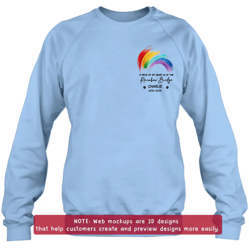 Personalized Rainbow Bridge Pet Memorial Embroidered Shirt/ Hoodie - Pet Loss Remembrance Gift - Wish The Rainbow Bridge Had Visiting Hours