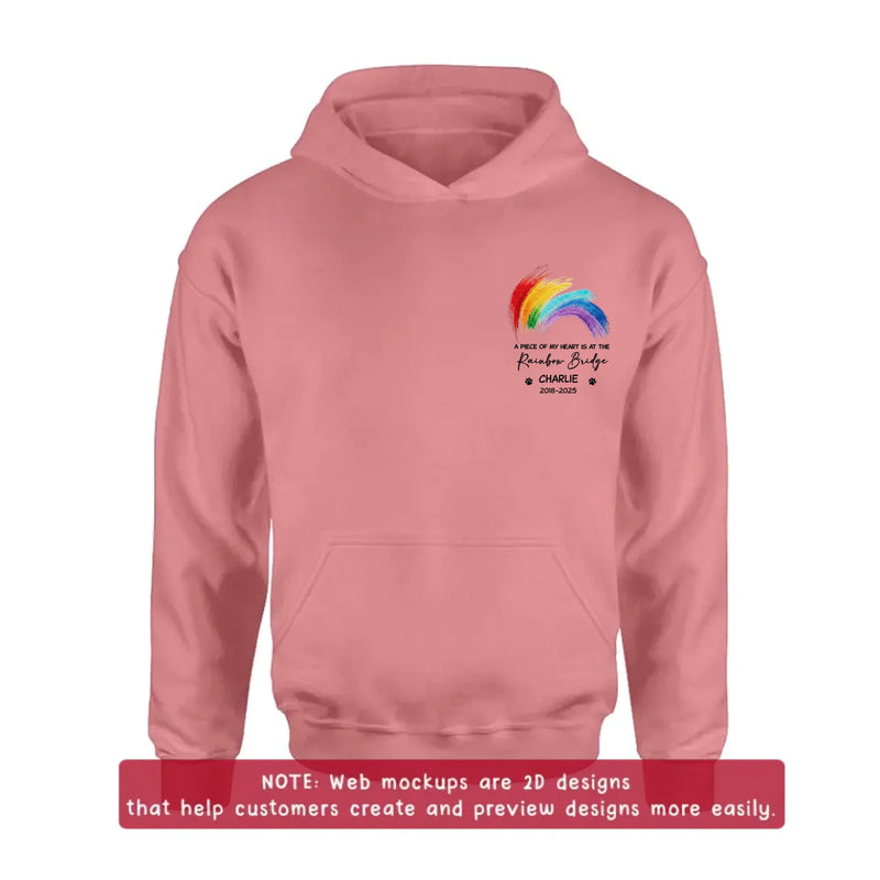Personalized Rainbow Bridge Pet Memorial Embroidered Shirt/ Hoodie - Pet Loss Remembrance Gift - Wish The Rainbow Bridge Had Visiting Hours