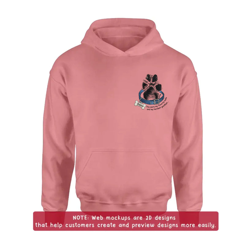 Personalized Memorial Paw Print Embroidered T-Shirt/ Sweatshirt/ Hoodie - Memorial Gift with Name -  Pet Loss Remembrance