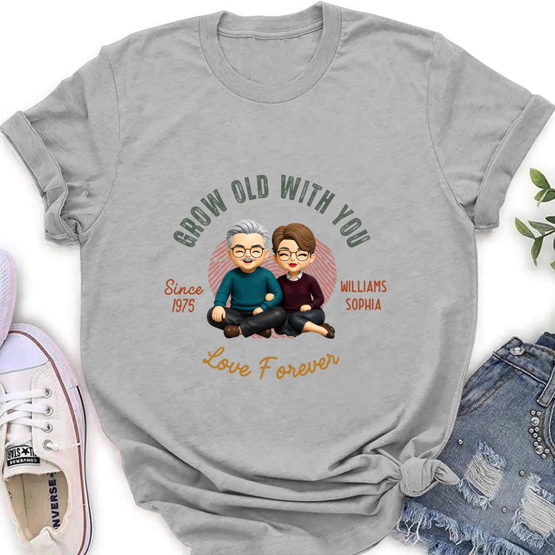 Personalized Couple Wedding Anniversary T-Shirt/ Long Sleeve/  Sweatshirt/ Hoodie - Matching Couple - Gift for Husband Wife - Grow Old With You