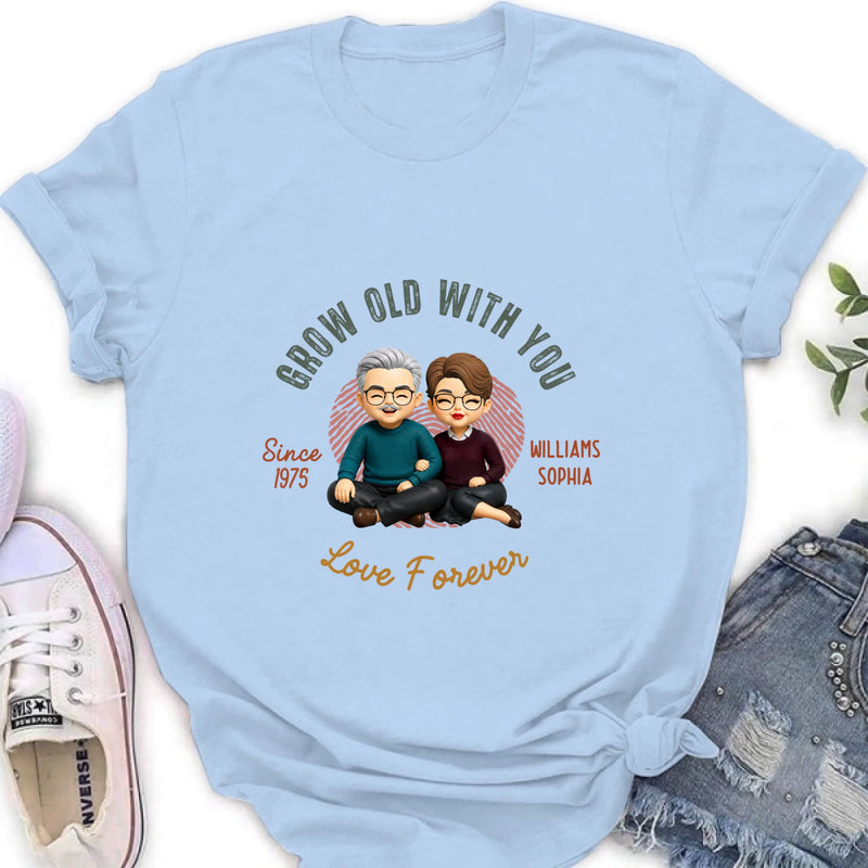 Personalized Couple Wedding Anniversary T-Shirt/ Long Sleeve/  Sweatshirt/ Hoodie - Matching Couple - Gift for Husband Wife - Grow Old With You