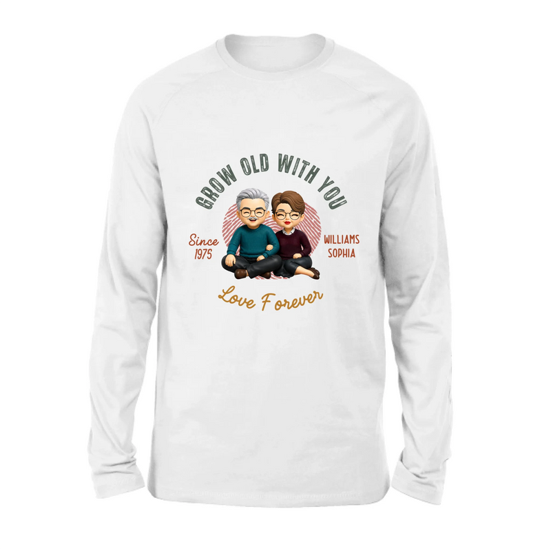Personalized Couple Wedding Anniversary T-Shirt/ Long Sleeve/  Sweatshirt/ Hoodie - Matching Couple - Gift for Husband Wife - Grow Old With You