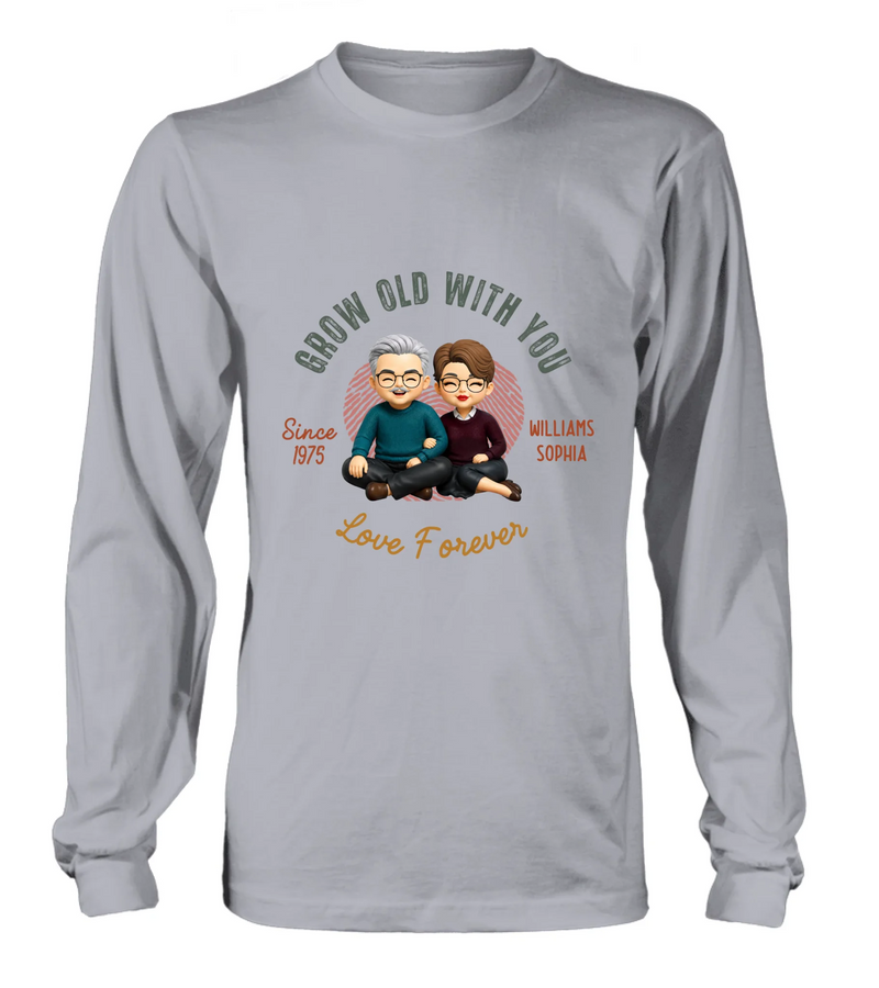 Personalized Couple Wedding Anniversary T-Shirt/ Long Sleeve/  Sweatshirt/ Hoodie - Matching Couple - Gift for Husband Wife - Grow Old With You