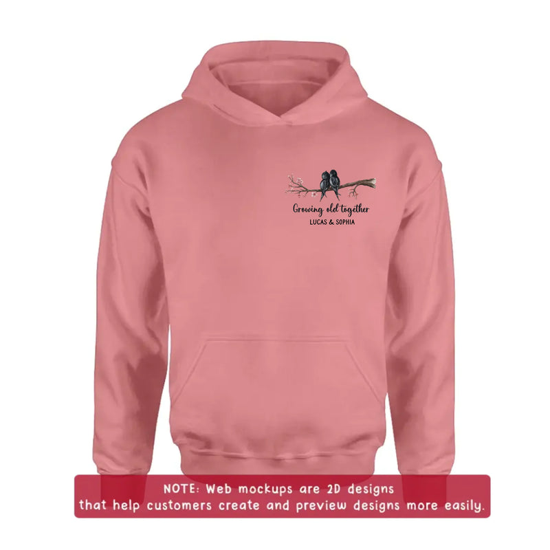 Personalized Old Bird Couple Embroidered Shirt/ Hoodie - Gift Idea For Couple/ Parents - Growing Old Together
