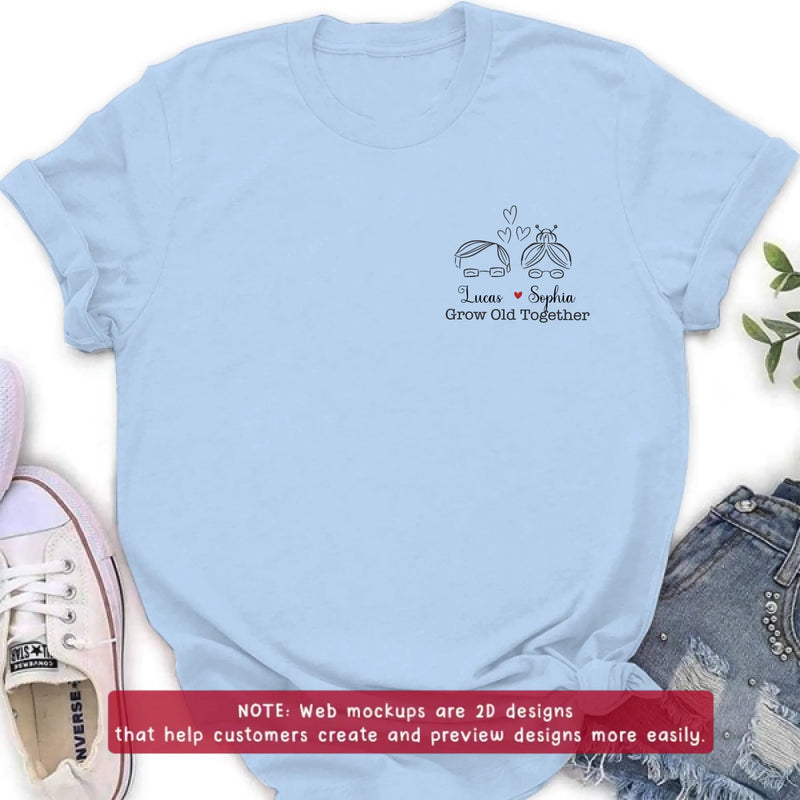 Personalized Elder Couple Embroidered Shirt/ Hoodie - Gift Idea For Couple/ Parents - Grow Old Together