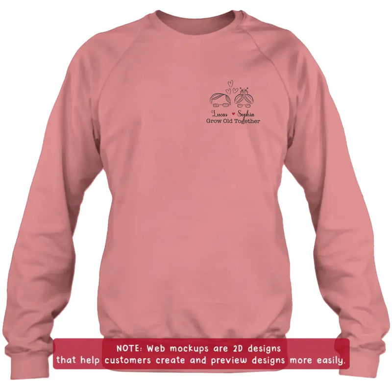 Personalized Elder Couple Embroidered Shirt/ Hoodie - Gift Idea For Couple/ Parents - Grow Old Together
