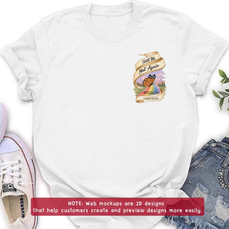 Personalized Memorial Embroidered Shirt/ Hoodie - In Loving Memory - Sympathy Gift with Name & Dates - Until We Meet Again