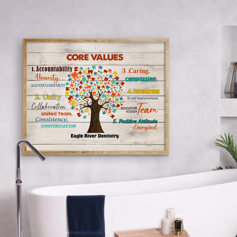 Core Values Poster - Gift Idea For Dentist/ Birthday