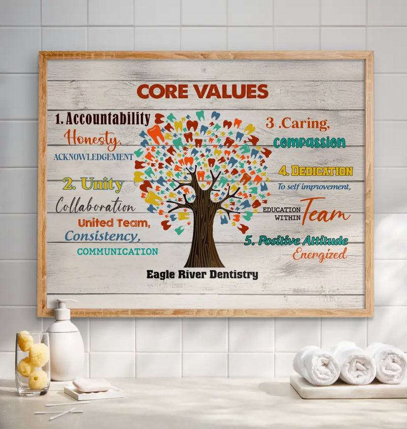 Core Values Poster - Gift Idea For Dentist/ Birthday