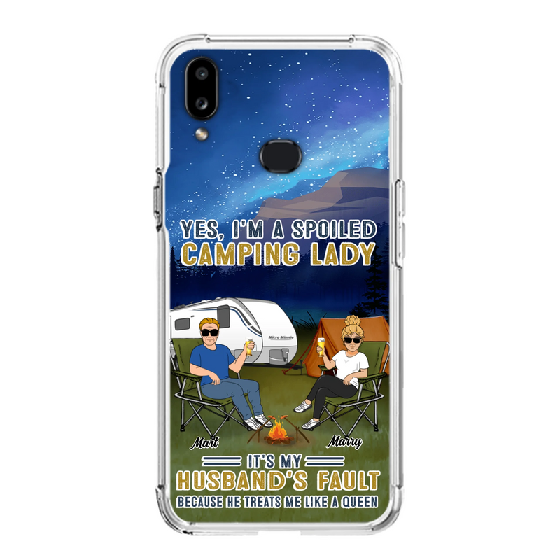 Custom Personalized Husband And Wife Camping Phone Case - Gift Idea For Camping Couple - Yes, I'm A Spoiled Camping Lady - Case For iPhone And Samsung