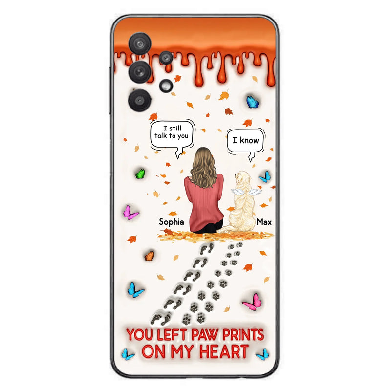 Custom Personalized Memorial Dog Phone Case - Memorial Gift Idea For Pet Lover - Case For iPhone/ Samsung - You Left Paw Prints On My Heart