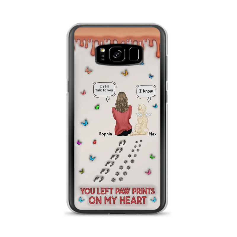 Custom Personalized Memorial Dog Phone Case - Memorial Gift Idea For Pet Owner - Case For iPhone/ Samsung - You Left Paw Prints On My Heart