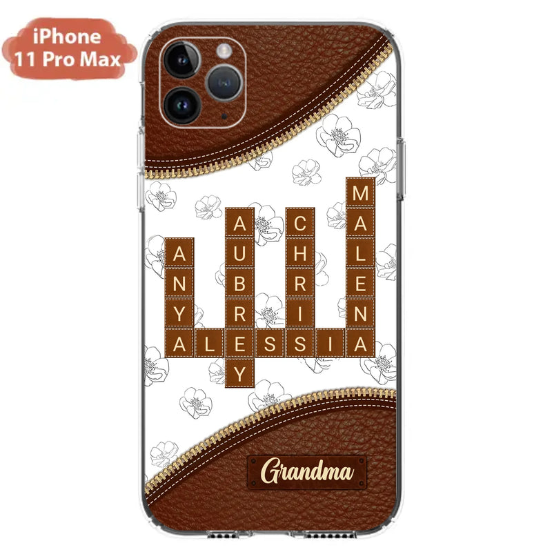 Custom Personalized Grandma Crossword iPhone/ Samsung Case - Gift Idea For Christmas/ Grandma