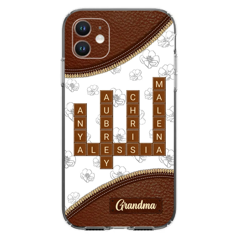 Custom Personalized Grandma Crossword iPhone/ Samsung Case - Gift Idea For Christmas/ Grandma