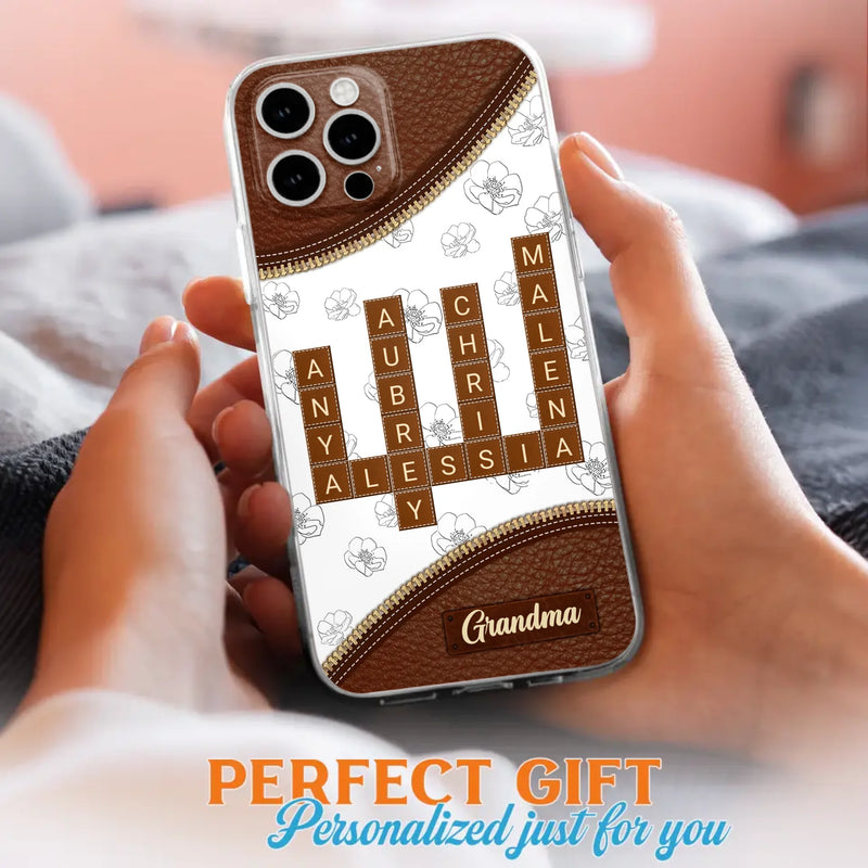 Custom Personalized Grandma Crossword iPhone/ Samsung Case - Gift Idea For Christmas/ Grandma