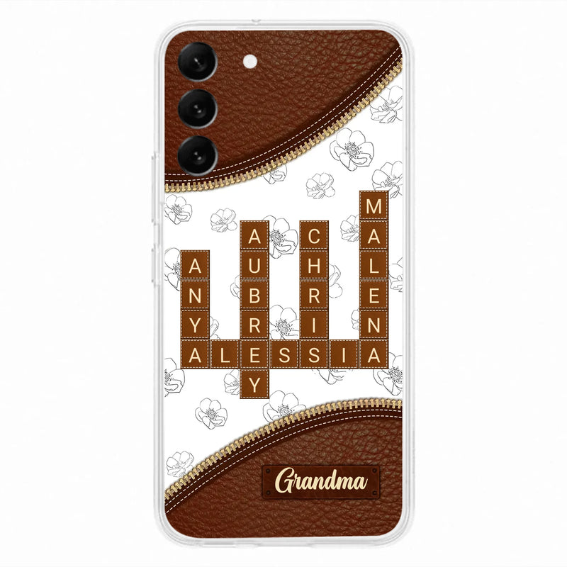 Custom Personalized Grandma Crossword iPhone/ Samsung Case - Gift Idea For Christmas/ Grandma