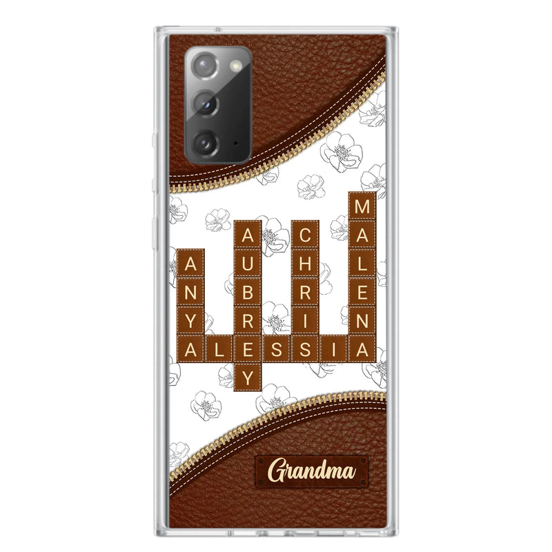 Custom Personalized Grandma Crossword iPhone/ Samsung Case - Gift Idea For Christmas/ Grandma