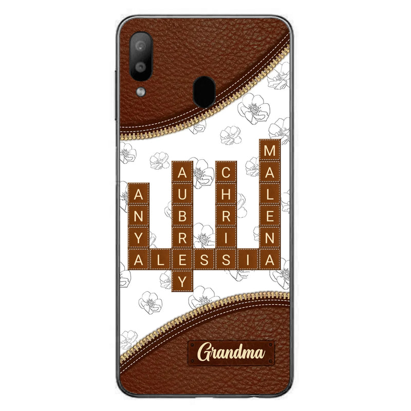 Custom Personalized Grandma Crossword iPhone/ Samsung Case - Gift Idea For Christmas/ Grandma