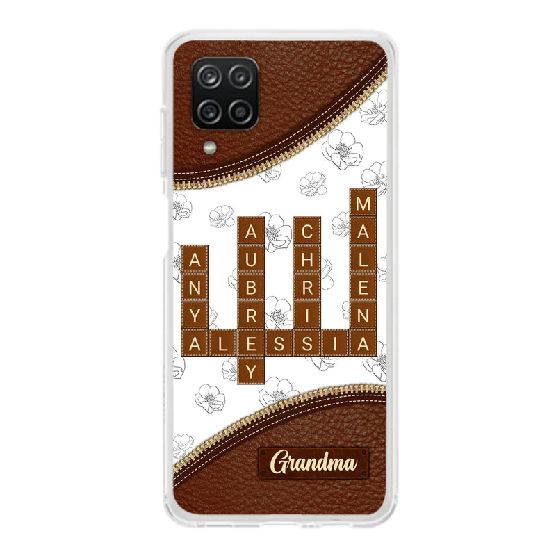 Custom Personalized Grandma Crossword iPhone/ Samsung Case - Gift Idea For Christmas/ Grandma