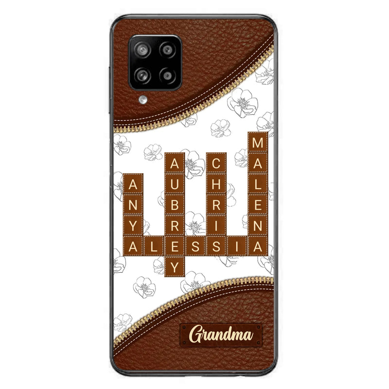 Custom Personalized Grandma Crossword iPhone/ Samsung Case - Gift Idea For Christmas/ Grandma