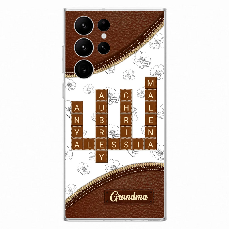 Custom Personalized Grandma Crossword iPhone/ Samsung Case - Gift Idea For Christmas/ Grandma