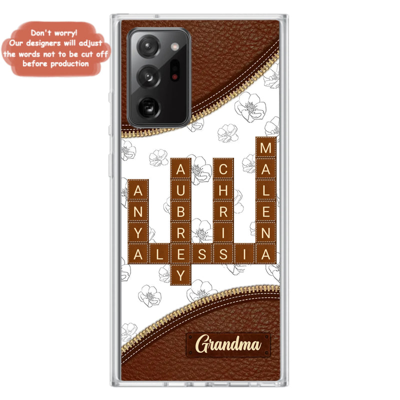 Custom Personalized Grandma Crossword iPhone/ Samsung Case - Gift Idea For Christmas/ Grandma