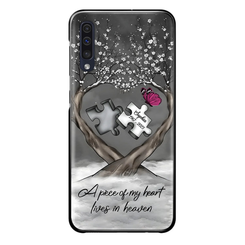 Custom Personalized Memorial Phone Case - Memorial Gift Idea For Family Member - Case For iPhone/ Samsung - A Piece Of My Heart Lives In Heaven