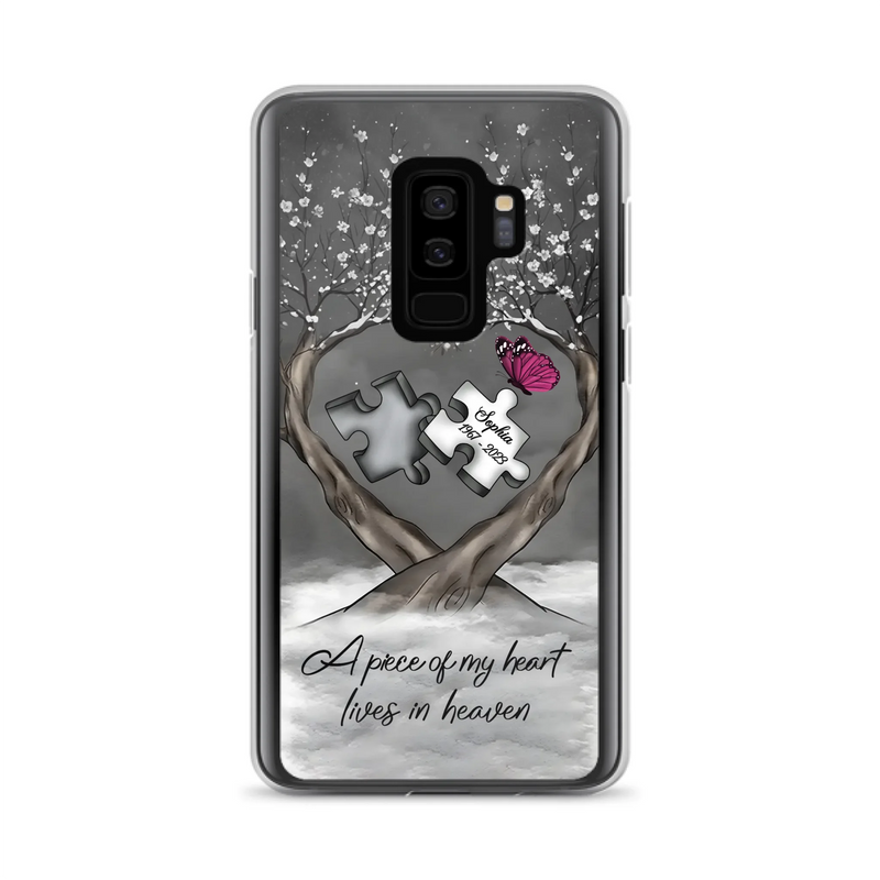 Custom Personalized Memorial Phone Case - Memorial Gift Idea For Family Member - Case For iPhone/ Samsung - A Piece Of My Heart Lives In Heaven