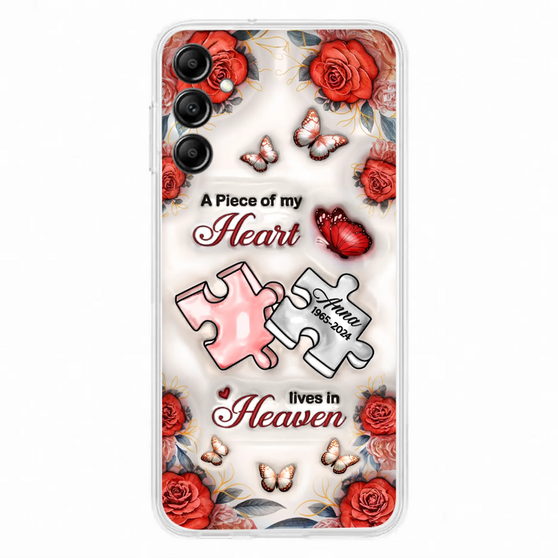 Custom Personalized Memorial Phone Case - Memorial Gift Idea - Case For iPhone/ Samsung - A Piece Of My Heart Lives In Heaven