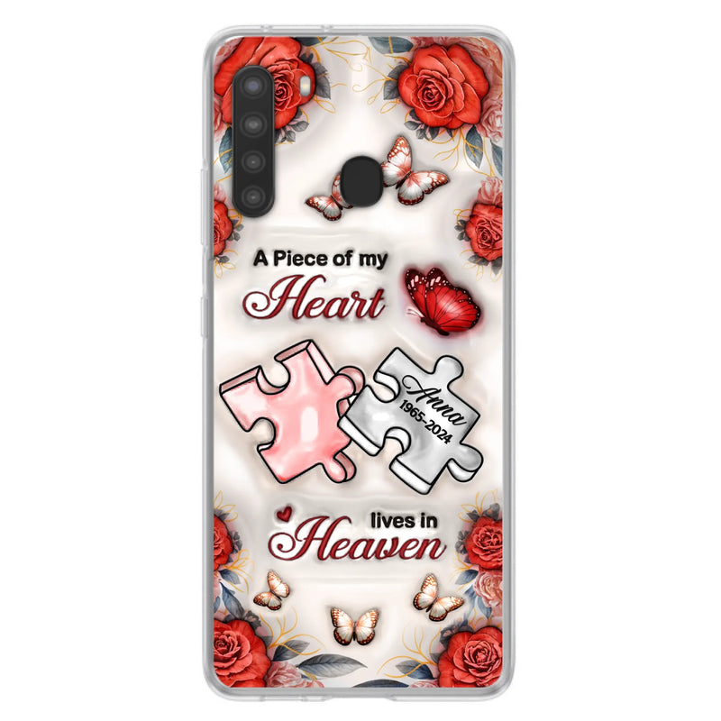 Custom Personalized Memorial Phone Case - Memorial Gift Idea - Case For iPhone/ Samsung - A Piece Of My Heart Lives In Heaven