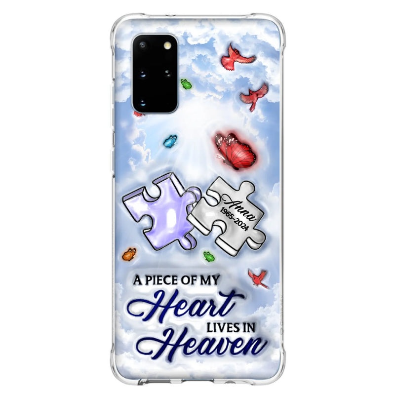 Custom Personalized Memorial Piece Phone Case - Memorial Gift Idea - Case For iPhone/ Samsung - A Piece Of My Heart Lives In Heaven