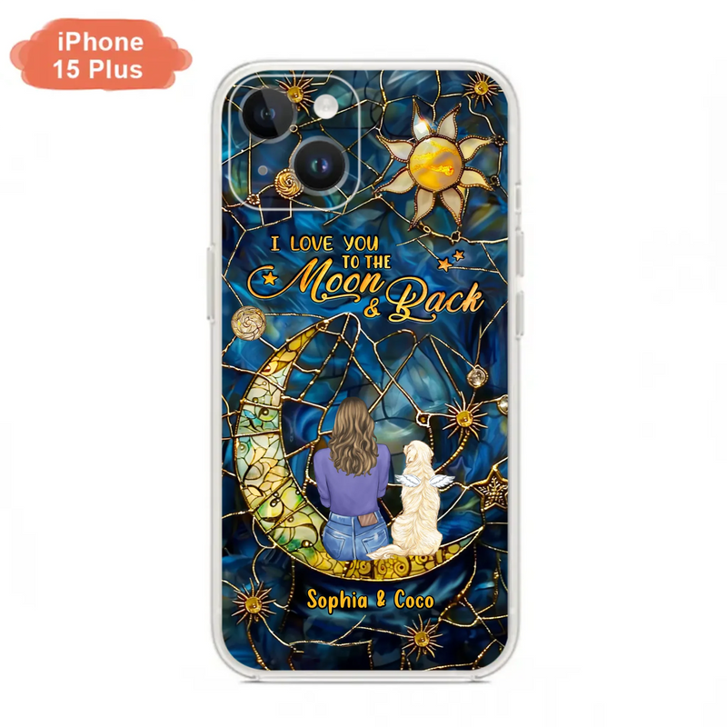 Custom Personalized Memorial Pet Phone Case - Memorial Gift Idea For Pet Lover - Case For iPhone/ Samsung - I Love You To The Moon & Back