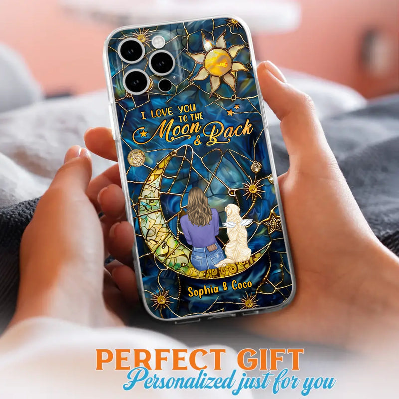 Custom Personalized Memorial Pet Phone Case - Memorial Gift Idea For Pet Lover - Case For iPhone/ Samsung - I Love You To The Moon & Back