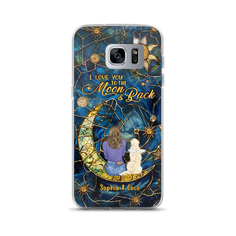 Custom Personalized Memorial Pet Phone Case - Memorial Gift Idea For Pet Lover - Case For iPhone/ Samsung - I Love You To The Moon & Back