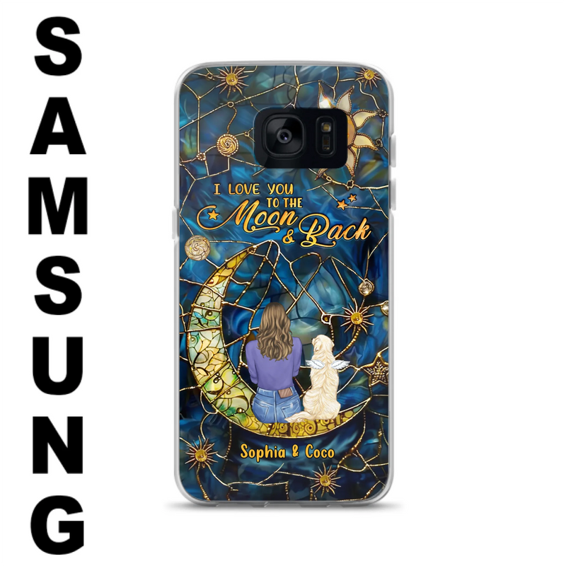 Custom Personalized Memorial Pet Phone Case - Memorial Gift Idea For Pet Lover - Case For iPhone/ Samsung - I Love You To The Moon & Back