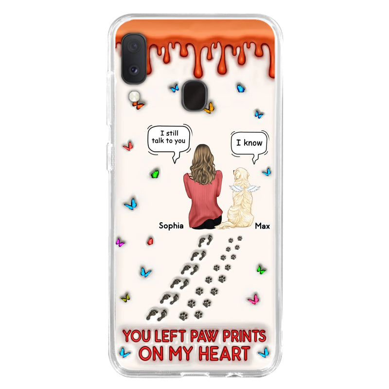 Custom Personalized Memorial Pet Phone Case - Memorial Gift Idea For Pet Owner - Case For iPhone/ Samsung - You Left Paw Prints On My Heart