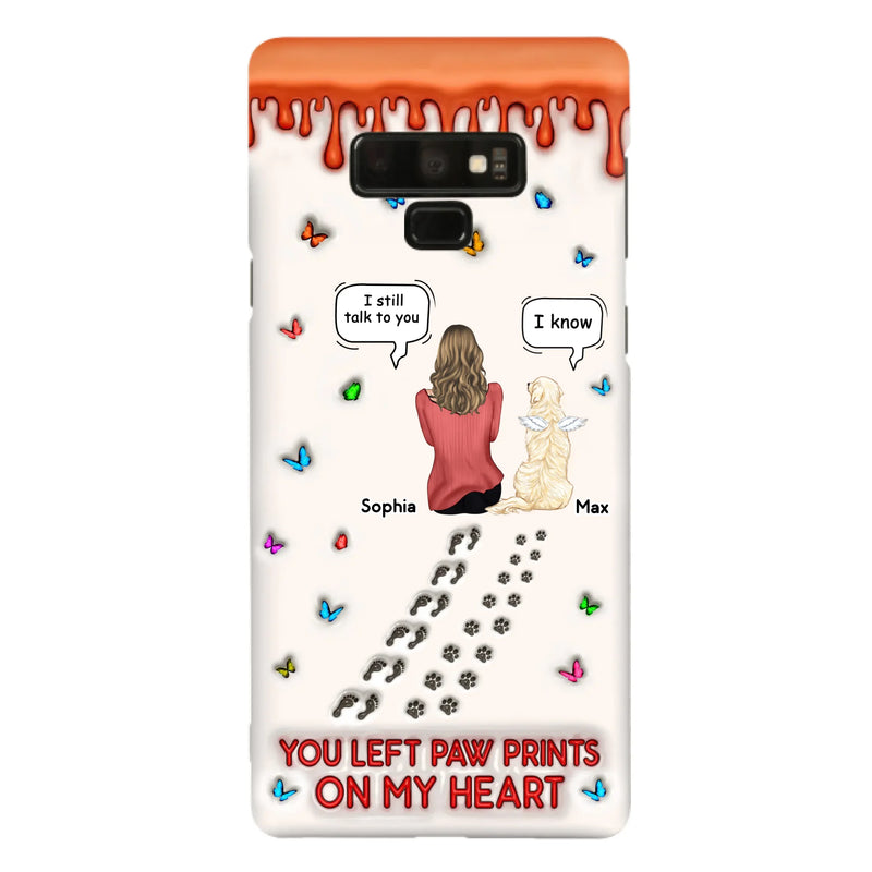 Custom Personalized Memorial Pet Phone Case - Memorial Gift Idea For Pet Owner - Case For iPhone/ Samsung - You Left Paw Prints On My Heart