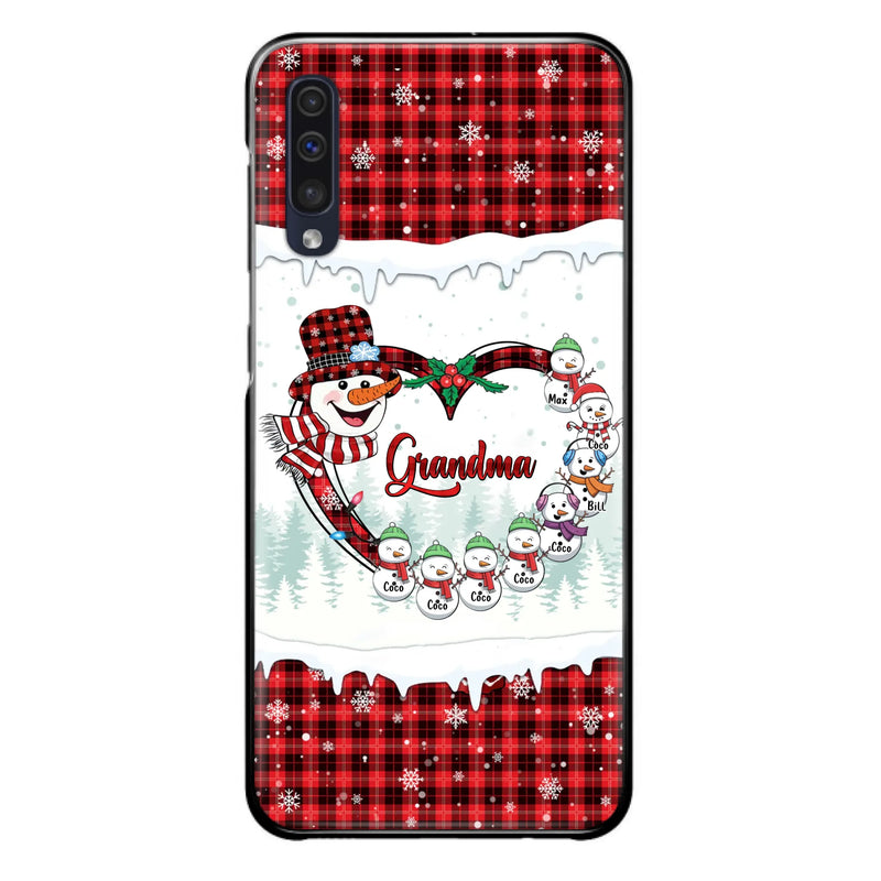 Custom Personalized Christmas Grandma Children Phone Case - Gift For Grandma/ Mom - Upto 8 Kids - Case For iPhone/ Samsung