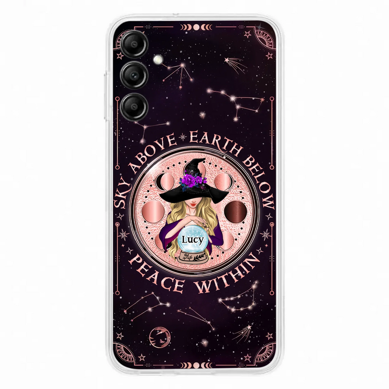 Custom Personalized Witch Phone Case - Gift Idea For Witch Lover - Sky Above Earth Below Peace Within - Case for iPhone/ Samsung