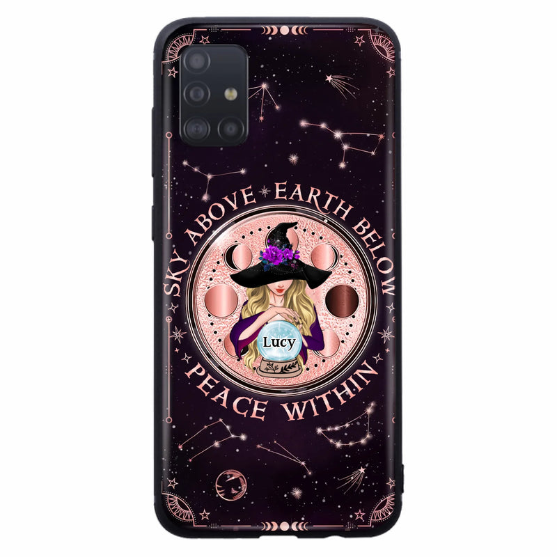 Custom Personalized Witch Phone Case - Gift Idea For Witch Lover - Sky Above Earth Below Peace Within - Case for iPhone/ Samsung