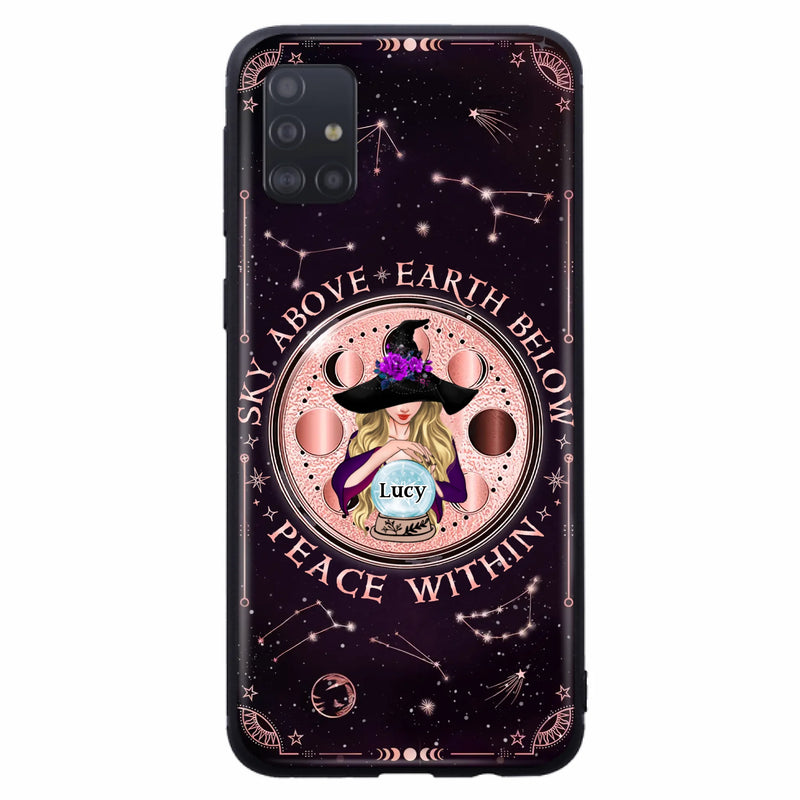 Custom Personalized Witch Phone Case - Gift Idea For Witch Lover - Sky Above Earth Below Peace Within - Case for iPhone/ Samsung