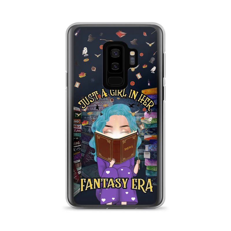 Custom Personalized Reading Book Phone Case - Gift Idea For Book Lovers - Just A Girl In Her Fantasy Era - Case For iPhone/ Samsung
