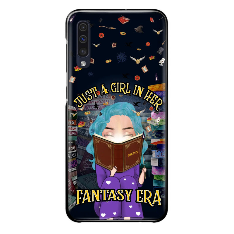 Custom Personalized Reading Book Phone Case - Gift Idea For Book Lovers - Just A Girl In Her Fantasy Era - Case For iPhone/ Samsung