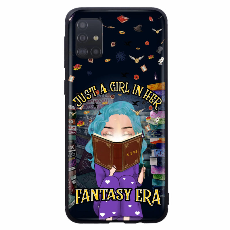 Custom Personalized Reading Book Phone Case - Gift Idea For Book Lovers - Just A Girl In Her Fantasy Era - Case For iPhone/ Samsung