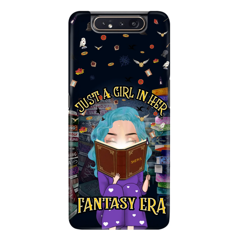 Custom Personalized Reading Book Phone Case - Gift Idea For Book Lovers - Just A Girl In Her Fantasy Era - Case For iPhone/ Samsung