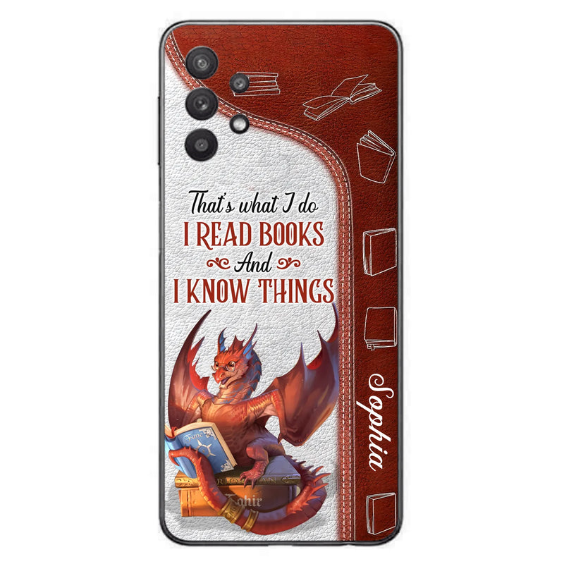 Custom Personalized Red Book Dragon Phone Case - Gift Idea For Book Lovers - That's What I Do I Read Books And I Know Things - Case For iPhone/ Samsung