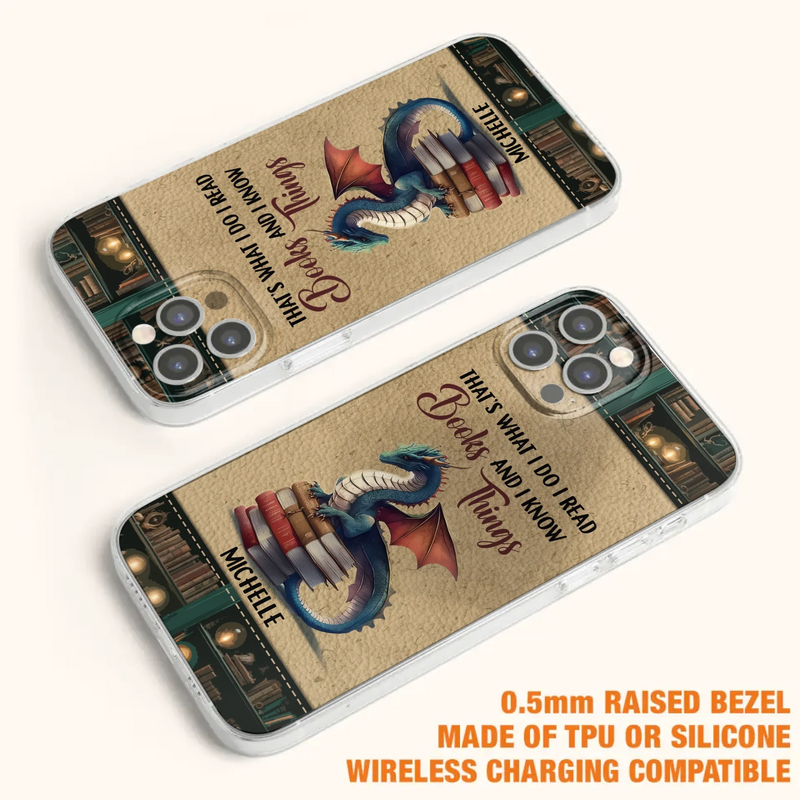 Custom Personalized Book Dragon Phone Case - Gift Idea For Book Lovers - In A World Of Bookworms Be A Book Dragon - Case For iPhone/ Samsung