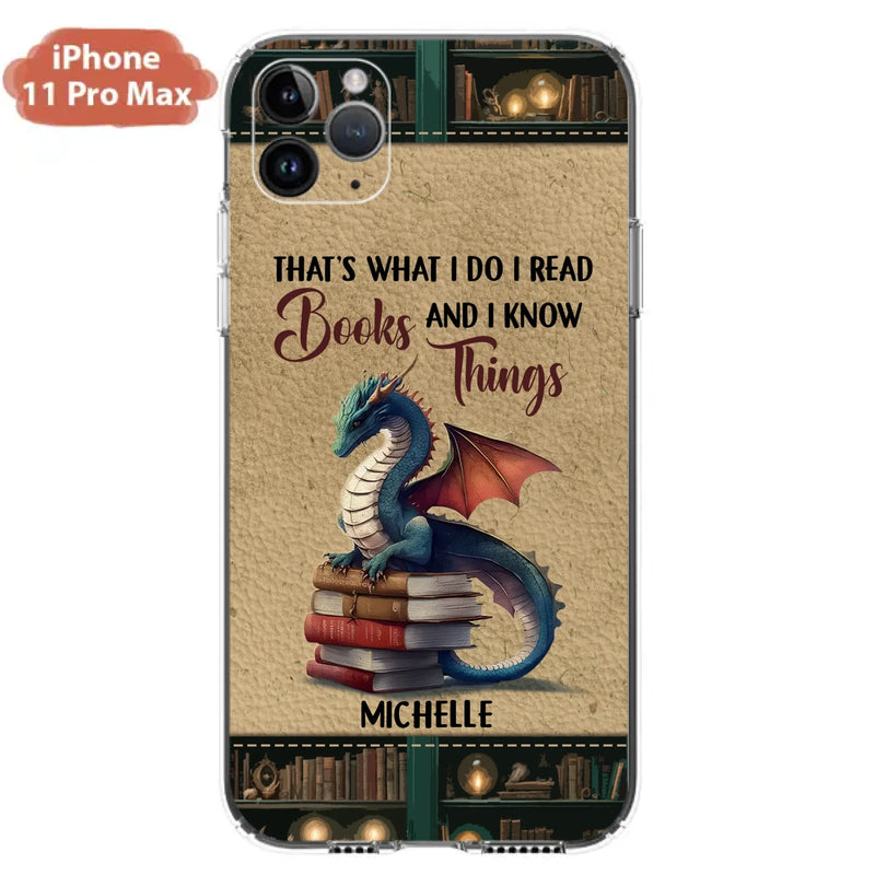 Custom Personalized Book Dragon Phone Case - Gift Idea For Book Lovers - In A World Of Bookworms Be A Book Dragon - Case For iPhone/ Samsung