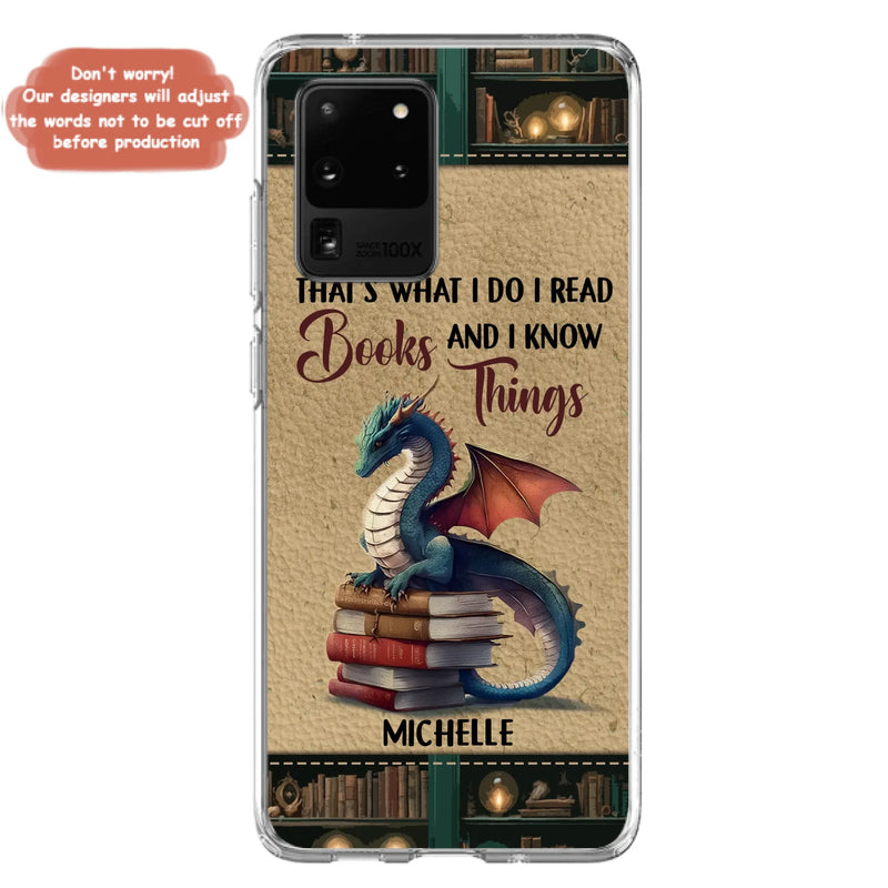 Custom Personalized Book Dragon Phone Case - Gift Idea For Book Lovers - In A World Of Bookworms Be A Book Dragon - Case For iPhone/ Samsung